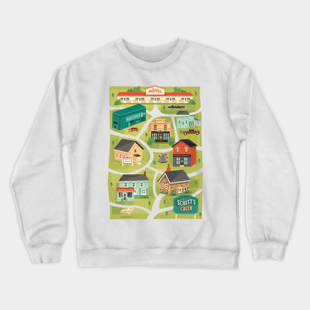 Schitt's Creek Town Map Crewneck Sweatshirt by risarodil